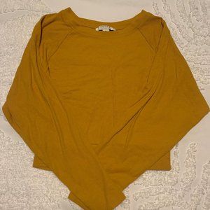 Mustard Yellow Forever 21 Cropped Baggy Sweater